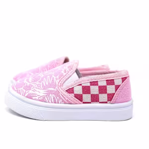 Pink Check Flat Shoes